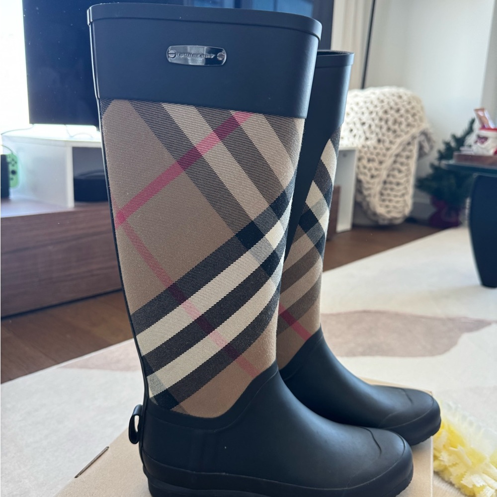 Burberry Plaid Rain Boots - Picture 3 of 6